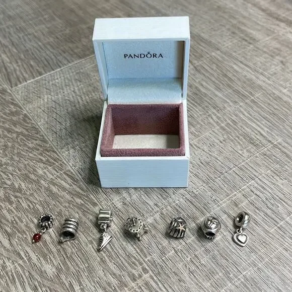 7 PANDORA Silver Bracelet Charms - Picture 2 of 16